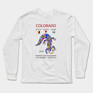 Colorado, Tiger Salamander, Valentines Day, Love, State, Heart, Home Long Sleeve T-Shirt